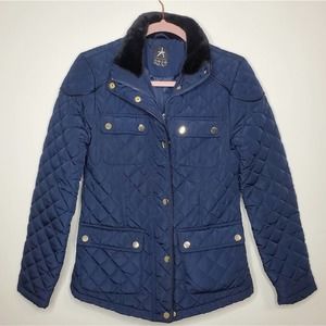 Atmosphere Blue Quilted Faux Fur Jacket | 4